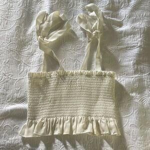 White Crop Top with shoulder Ties